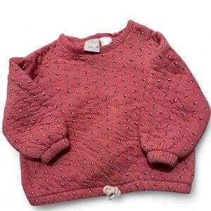 Zara Dusty Pink Quilted Baby Sweatshirt with Floral Dot Print